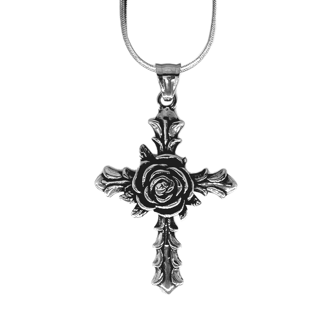 Blooming Cross Pendant with Chain