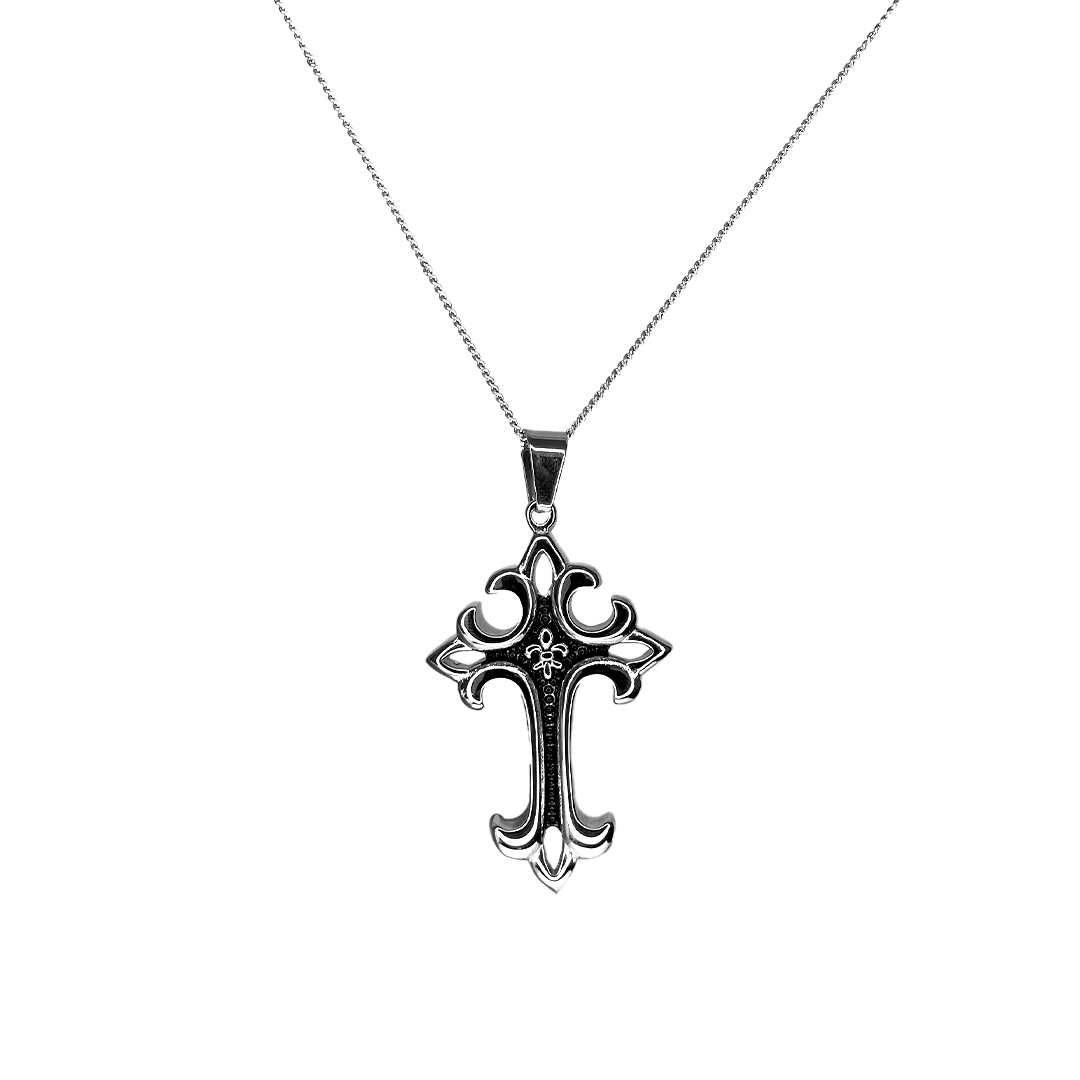 Fleur Cross Pendant with Chain