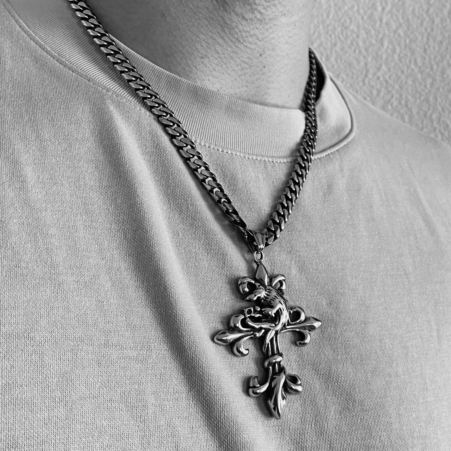 Lions Cross Pendant with Chain
